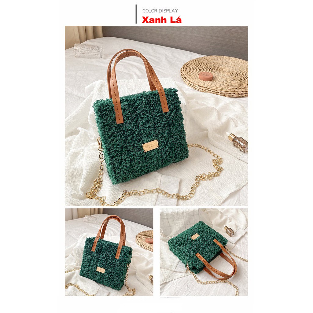 [Mua 1 Tặng 1] Túi Xách Handmade Bông Xù Quai Dây Da ❤️ FREESHIP ❤️ Set nguyên liệu làm túi DIY Thời Trang Nữ ❤️