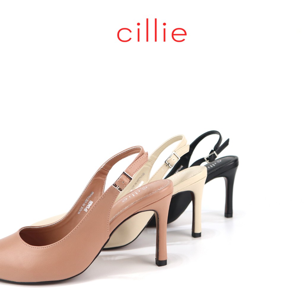 Giày cao gót nữ kiểu dáng slingback thanh lịch mũi nhọn gót thanh cao 9cm đi làm dạo phố Cillie 1234