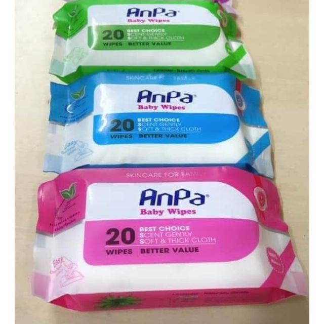 Khăn Giấy Ướt Anpa baby wipes Bỏ Túi  Không Mùi