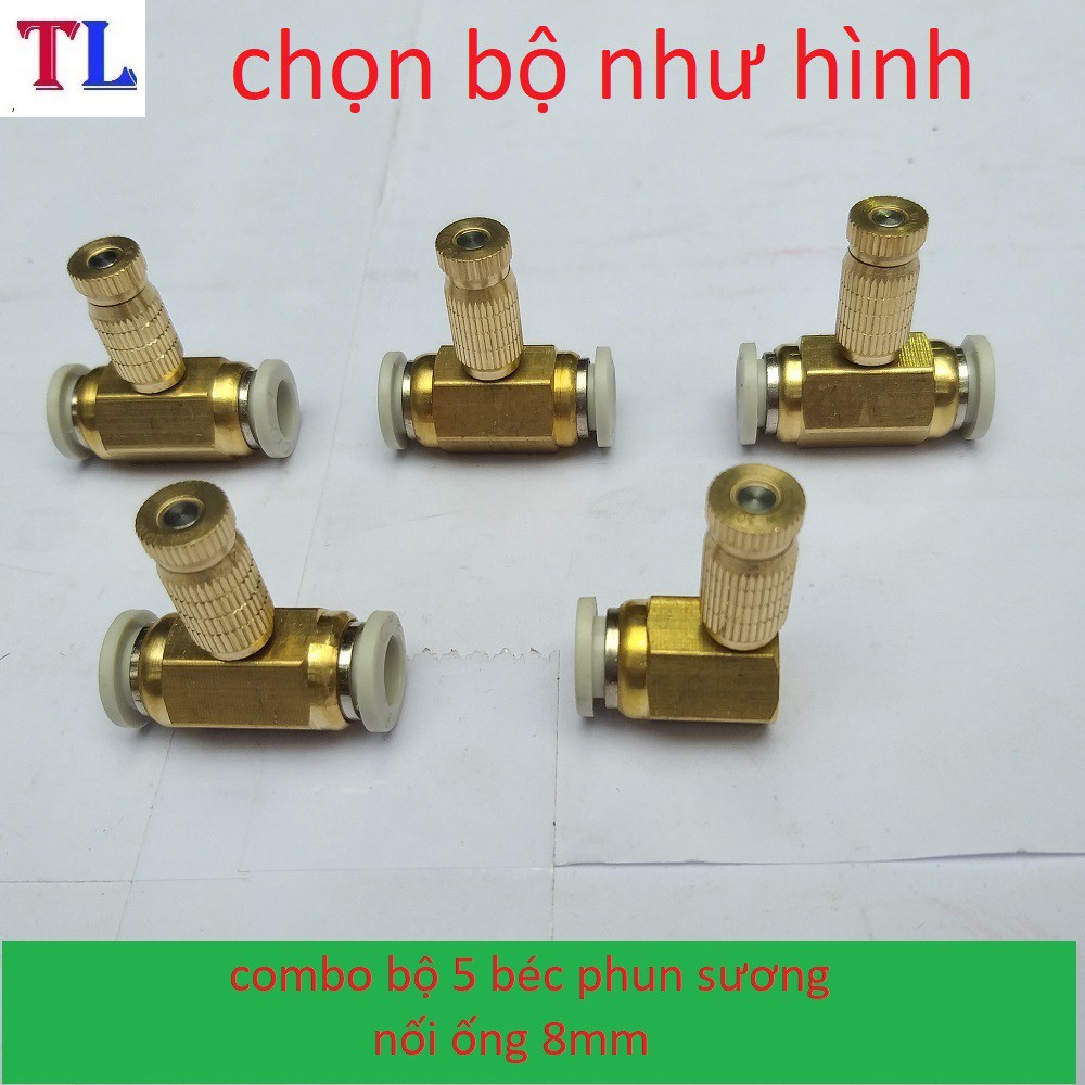 Bộ 5 Béc phun sương bằng đồng - béc phun sương