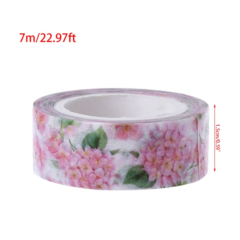 Cuộn Băng Dính Washi Họa Tiết Hoa Dễ Thương Dùng Trang Trí Sổ Tay DIY