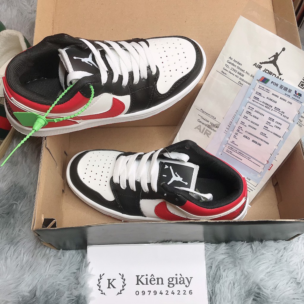 [ xả kho ] ''freeship'' Giày Jordan 1 Low Black Toe, giày jd đỏ đen thấp cổ | BigBuy360 - bigbuy360.vn