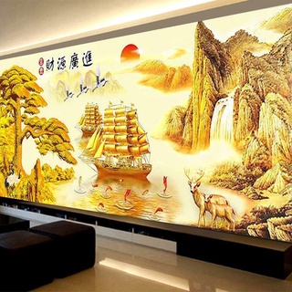 Tranh gắn đá đính kín toàn bộ Thuận Buồn Xuôi Gió