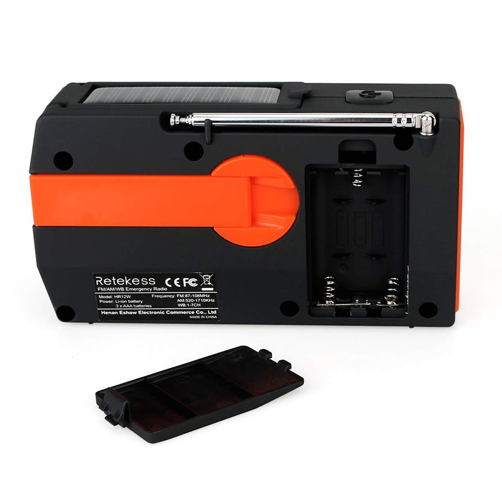 Pin Sạc Dự Phòng Retekess HR12W AM FM NOAA 2000mAh Có Đèn LED Cho Điện Thoại