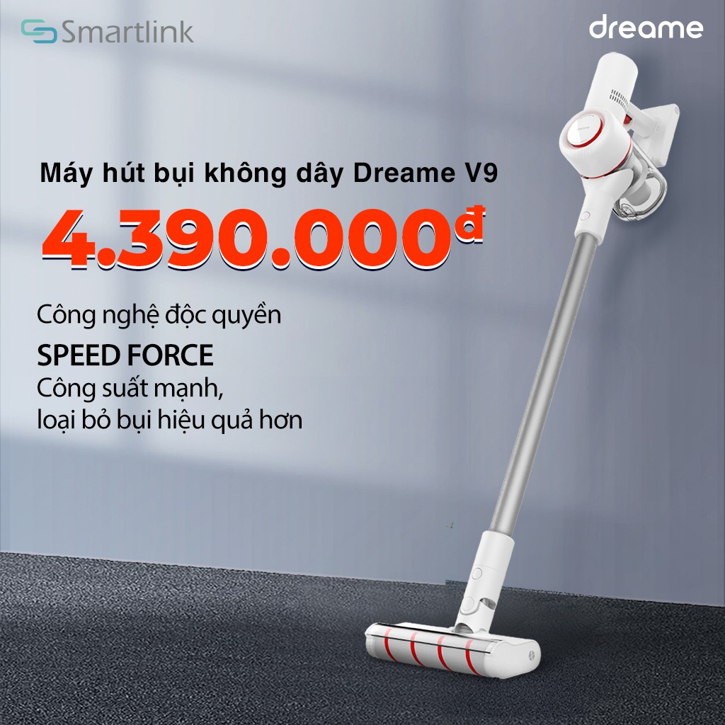 Máy Hút Bụi Cầm Tay Không Dây Đa Năng Xiaomi Dreame V9 - Pin lên đến 5200mPA -Lực Hút 3000 PA - Bảo Hành Chính Hãng