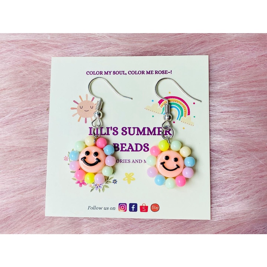 Bông tai handmade LILI CUTE SMILE EARRINGS - LILI'S SUMMER BEADS