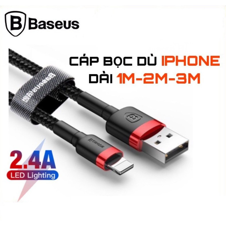 Cáp sạc nhanh Baseus Yiven Cable, dây sạc nhanh bọc dù rất bền và đẹp cho iPhone dài 1M, 2M, 3M