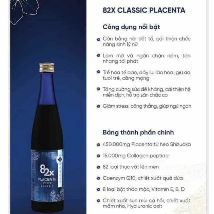 NƯỚC UỐNG ĐẸP DA PLACENTA CLASSIC-PLACENTA CLASSIC NHẬT BẢN HÀNG CHÍNH HÃNG.