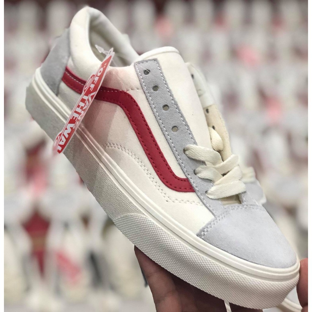 Giày Vans Old Skool kẻ đỏ :; ` ' . ' ' ' "