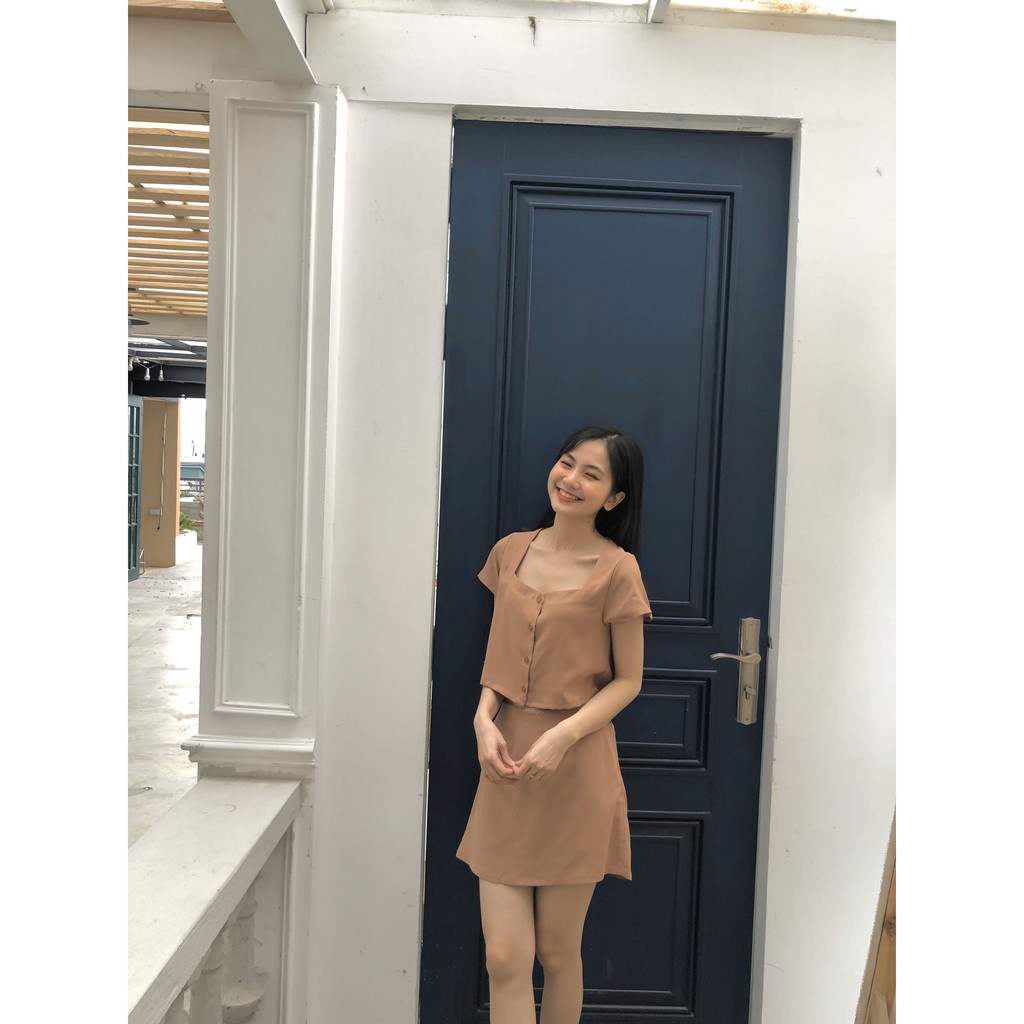 SET ÁO CROPTOP CÚC CÀI MIX CHÂN VÁY ĐŨI NHIỀU MÀU QUẢNG CHÂU - SET BỘ ĐŨI HOT