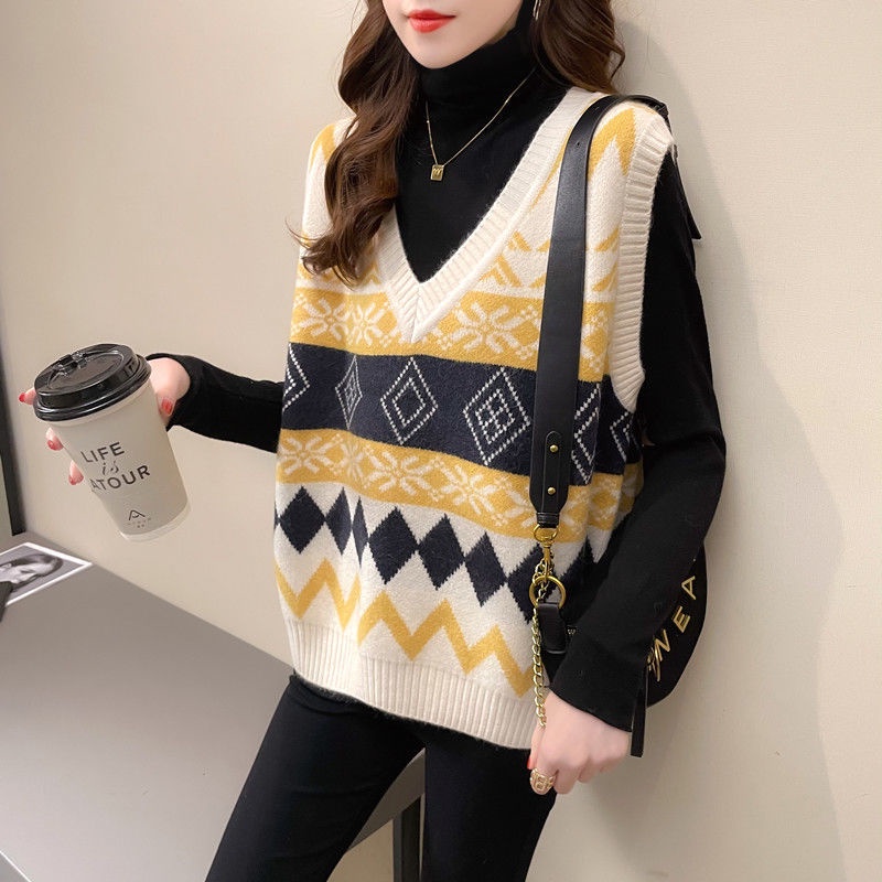 Áo len gile ( gi lê ) nữ thổ cẩm hàng Quảng Châu cao cấp thu đông 2021 | BigBuy360 - bigbuy360.vn