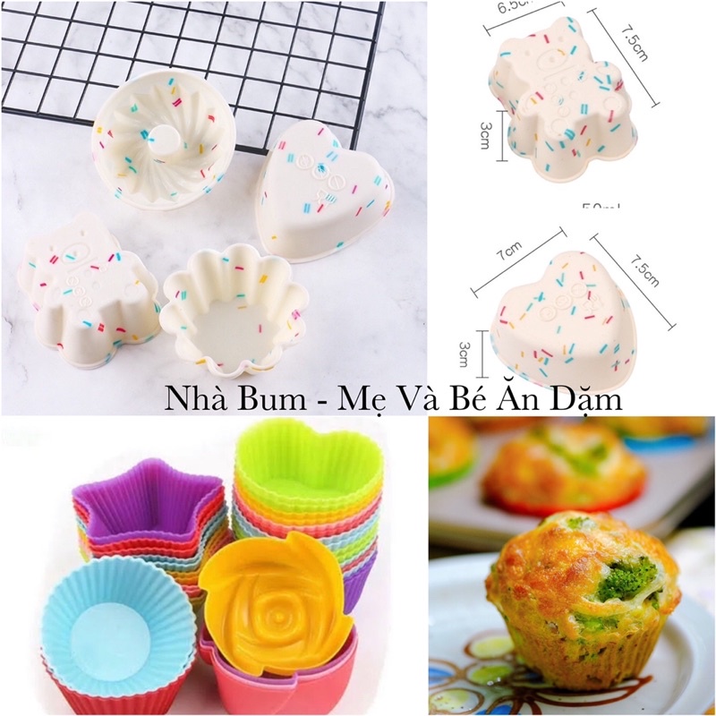 1 khuôn silicon làm bánh Muffin / Cupcake cho bé