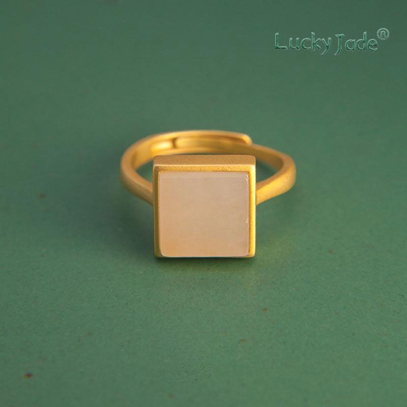 Nhẫn Mạ Bạc 925 18K Đính Đá Ngọc Bích Thời Trang Cho Nữ