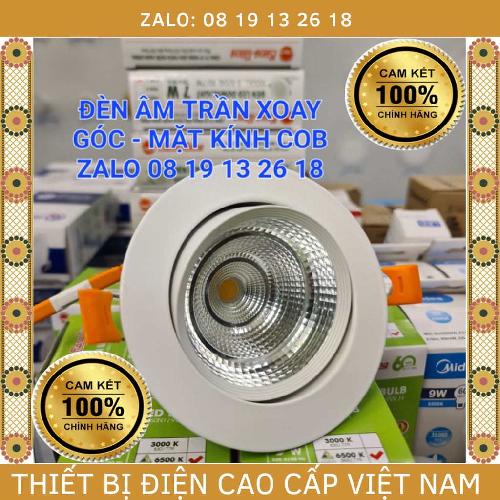 Đèn Led RỌI âm trần Xoay Góc Asia Spotlight mặt kính COB