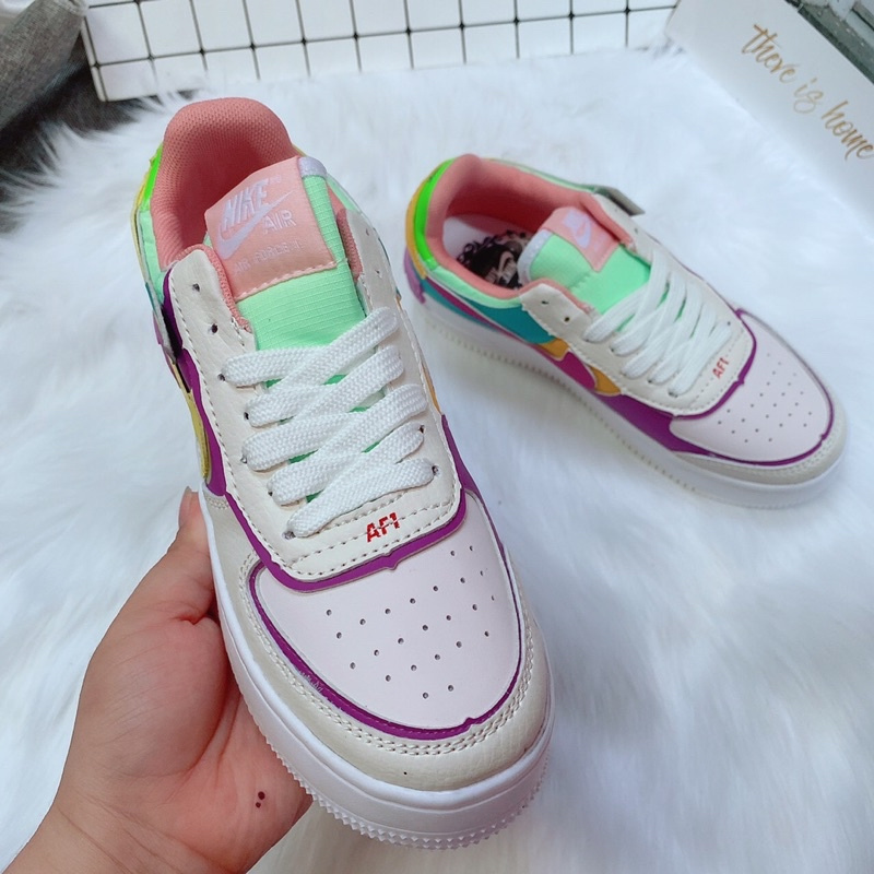 Giày sneaker nữ phối màu trẻ trung năng động-Ảnh chụp thật