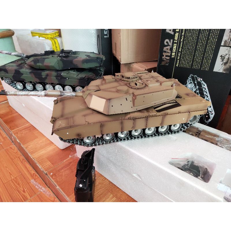 Xe tank Henlong bản Pro điều khiển từ xa M1A2 xích, bánh răng,hộp số kim loại