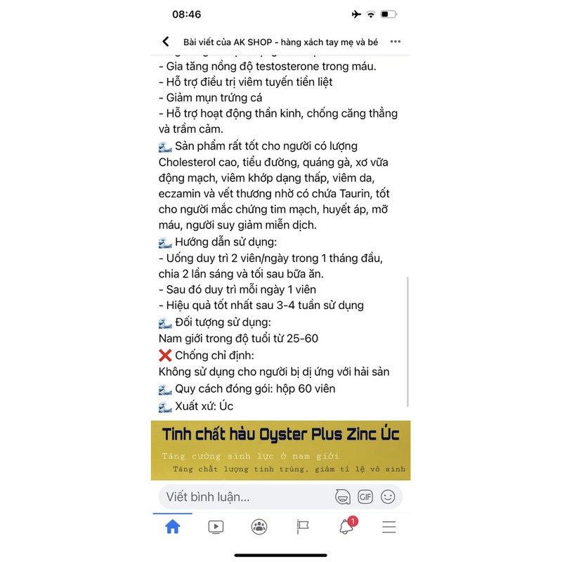 Tinh chất hàu Oyster 60v Úc hàng chuẩn hãng | BigBuy360 - bigbuy360.vn