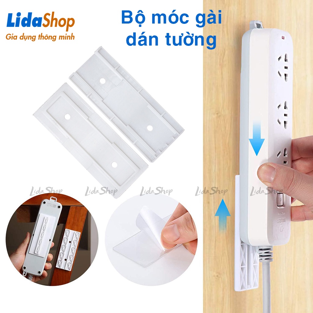 Bộ móc dán tường treo cố định ổ điện cục phát wifi , bộ miếng ghép dán tường treo tranh ảnh gương đồ dùng tiện lợi