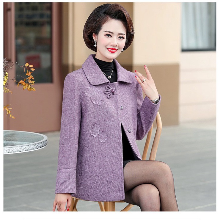 Áo khoác cao cấp cho người già, dạ thêu mẹ