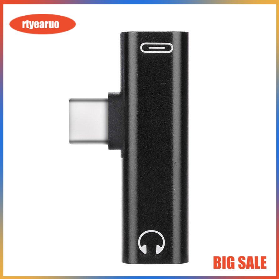 Đầu chuyển đổi tai nghe Type-c 2 trong 1 hỗ trợ sạc tiện dụng