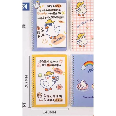 1 cuốn sổ lò xo kẻ ngang 120 trang khổ A5 hình cute mã Moka-5144