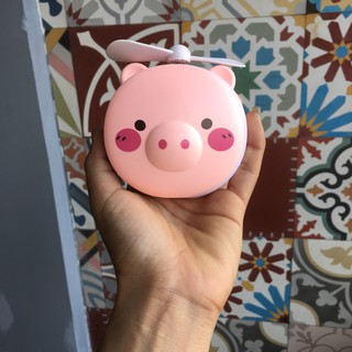 [HOT SALE] Quạt mini hình thú dễ thương có đèn Led trang điểm