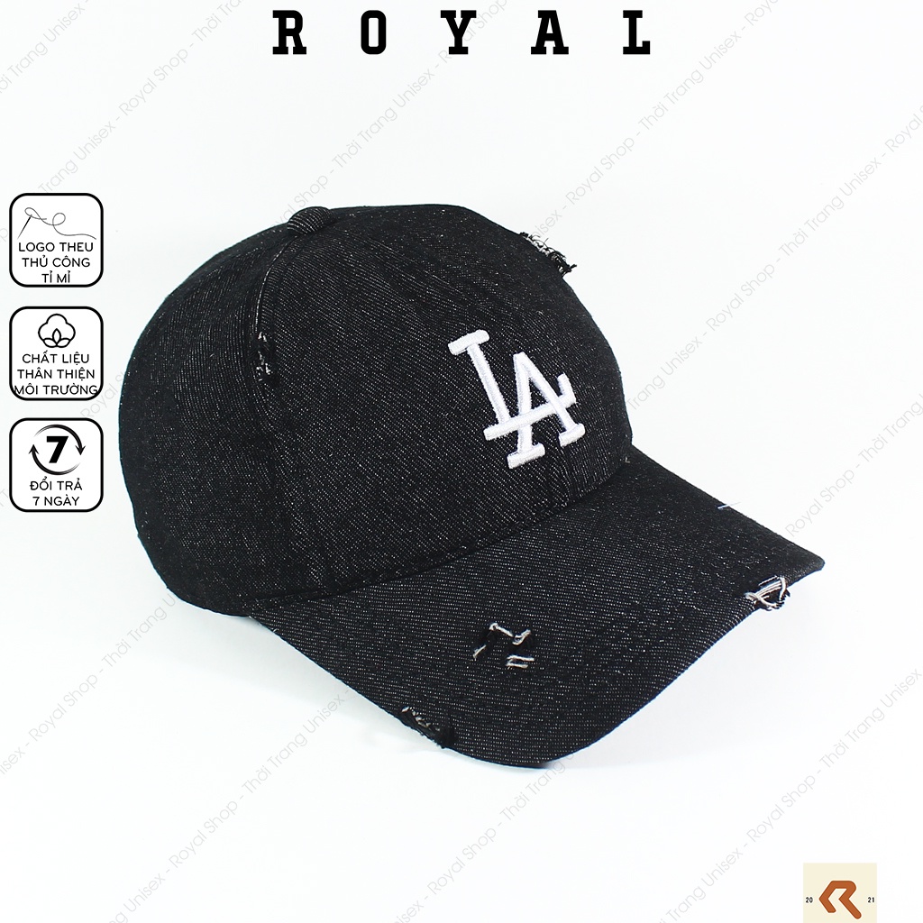 Mũ Lưỡi Trai Nón Lưỡi Trai Nam Nữ Jeans LA Vải Denim los angeles Nón Kết - Royal Caps