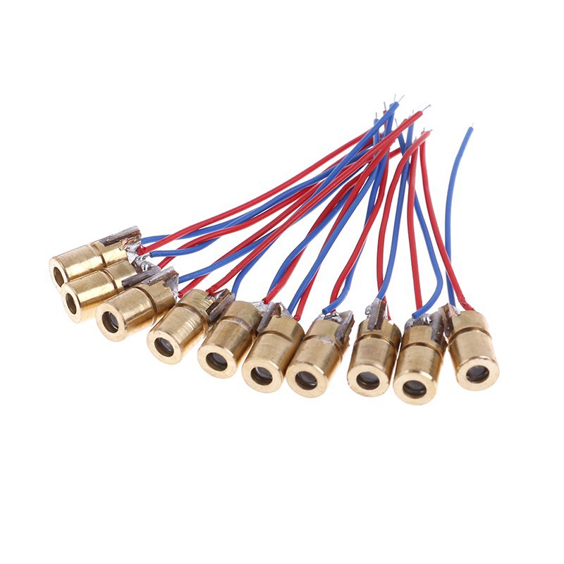 Set 10 Mô Đun Đèn Laser 650nm 6mm 3V 5mW Chuyên Dụng
