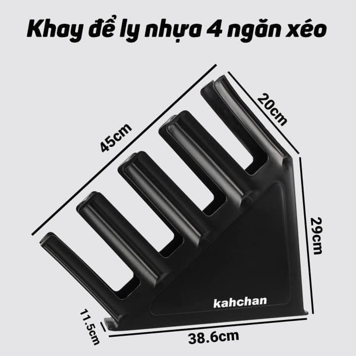 Kệ đựng ly 4 ngăn, Kệ úp ly nhựa, ly trà sữa nhựa dày cao cấp