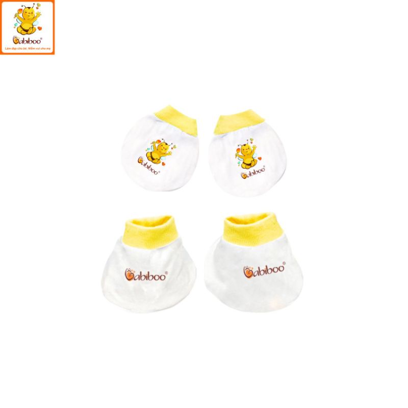 Bộ bao tay bao chân Babiboo 100%cotton cho bé sơ sinh BB57