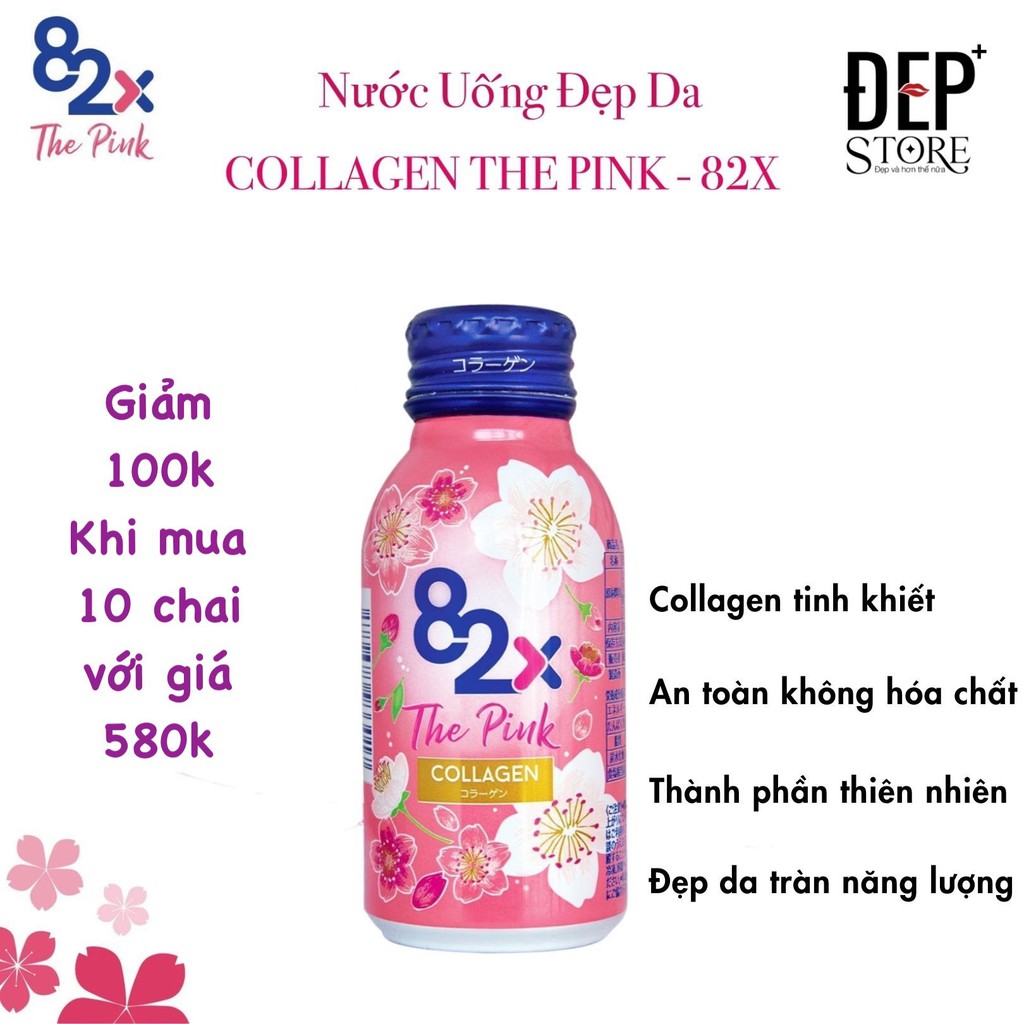 [1chai]Nước Uống Collagen 82x - The Pink - Hỗ Trợ Làm Đẹp Da | Thế Giới Skin Care