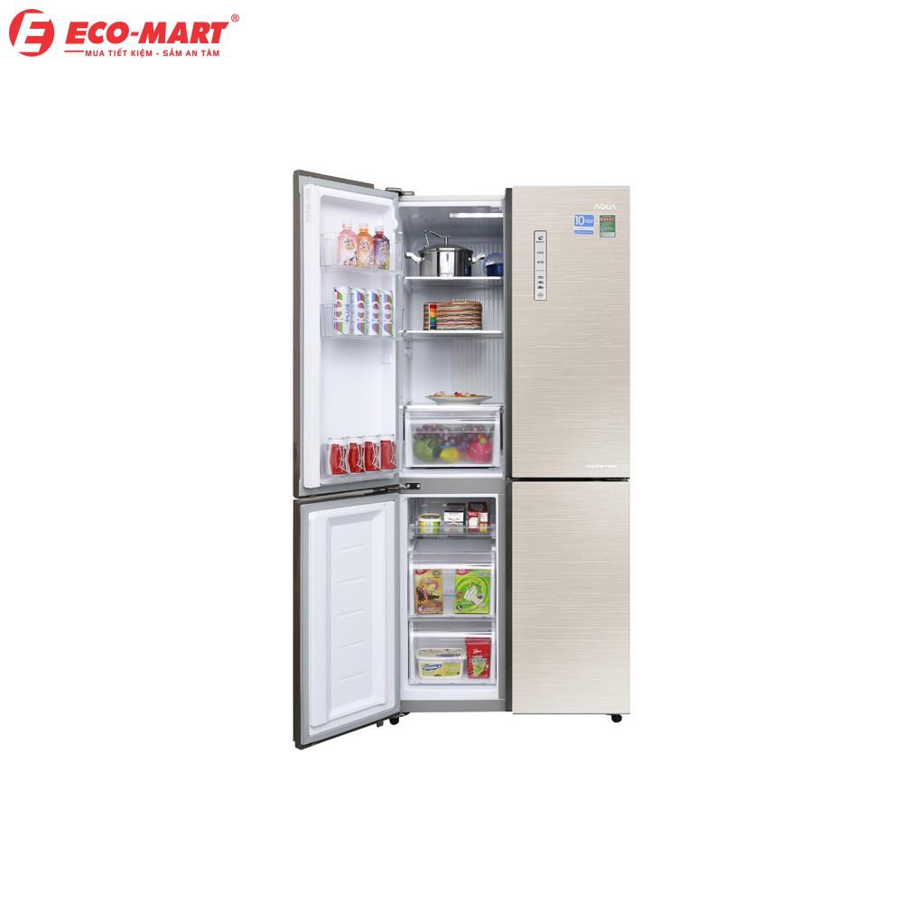 Tủ lạnh Aqua 4 cửa màu vàng sọc AQR-IG525AM(GG)