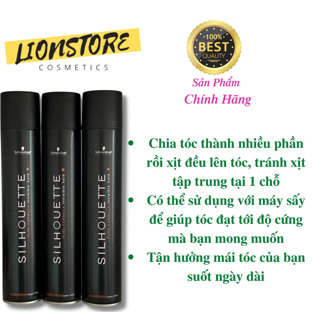 Gôm xịt tóc tạo kiểu giữ nếp nam nữ chính hãng giá rẻ SILHOUETTE 420ml