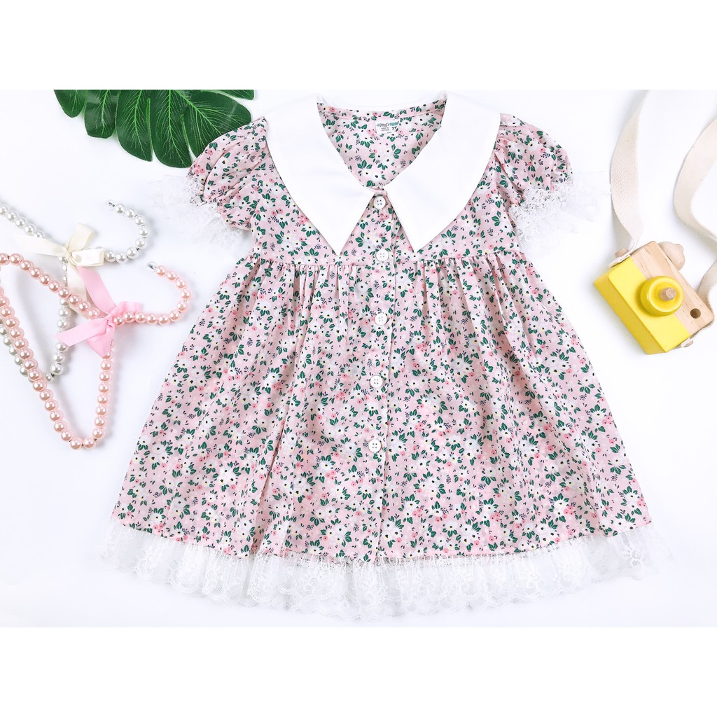 Váy Trẻ Em 𝑭𝑹𝑬𝑬𝑺𝑯𝑰𝑷 Váy Tay Bo Ren Cho Bé Gái Từ 1 - 4 Tuổi - Mintscloset