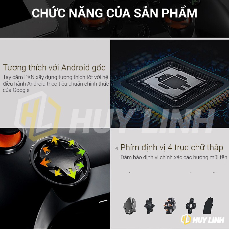 Tay cầm chơi game không dây PXN 9613 Bluetooh Wireless - Hỗ trợ PC/Android/Smart Tivi