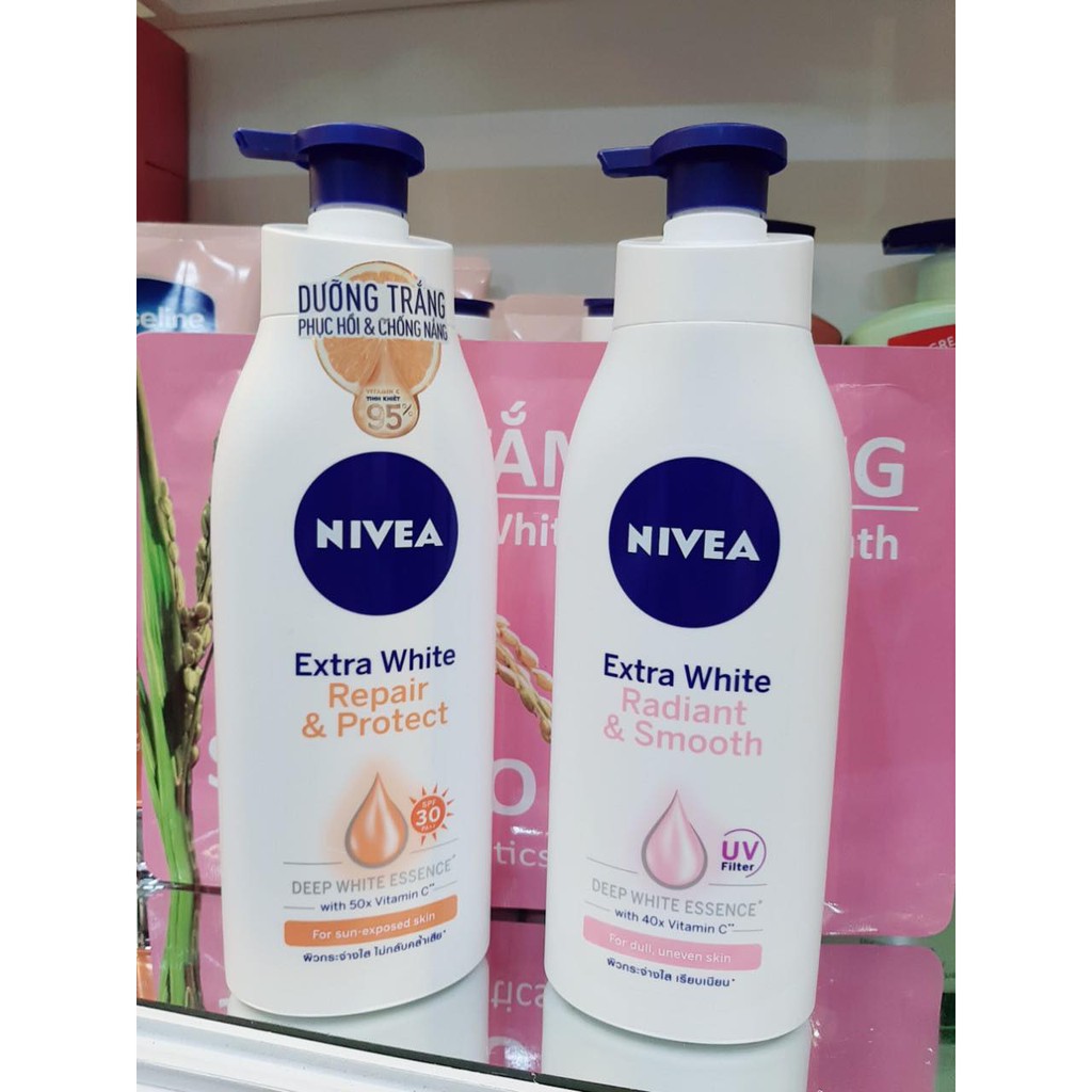 Sữa dưỡng thể giúp săn da, dưỡng trắng Nivea ban đêm, chống nắng ngày (400ml)