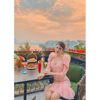 Váy nhún ngực đuôi cá tay bồng chuẩn hàng hotgirl Ha Gem