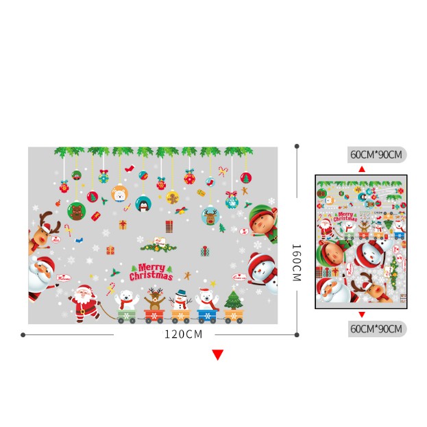 COMBO DECAL DÁN TƯỜNG NOEL - NHIỄU MẪU ( 2 tấm )