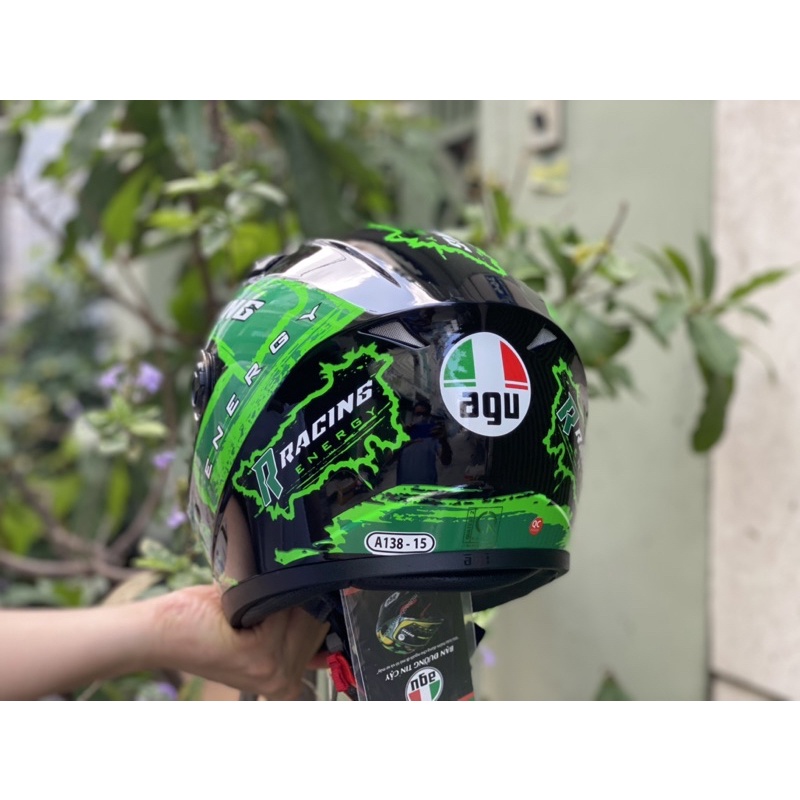 Mũ bảo hiểm fullface AGU tem Racing ĐỦ MÀU  + TẶNG TÚI ĐỰNG