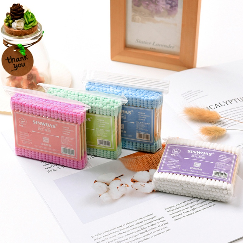 Set 100 tăm bông hai đầu 10MK thiết kế mới linh hoạt tiện lợi