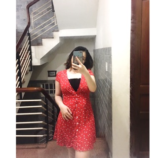Đầm đỏ hoa nhí f21