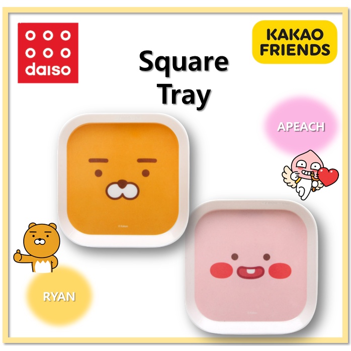 [DAISO Korea] Khay Vuông Nhỏ (APEACH / RYAN) KAKAO