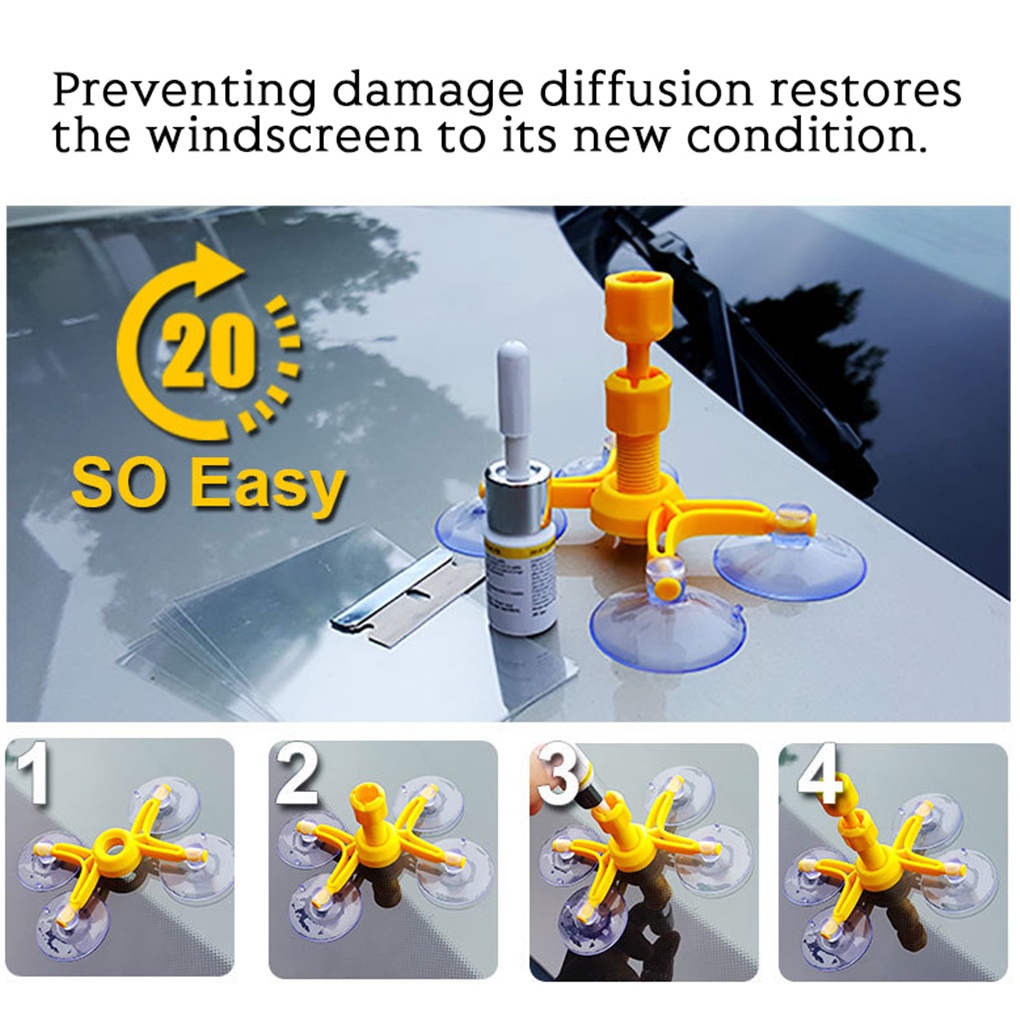 [Coco]Window Repair Kit Car Windshield Crack Remover Front Windscreen Resin Repair Set Car Maintain Tool