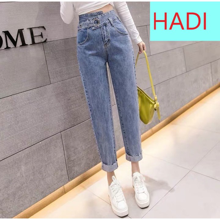 [ ĐỤNG ĐỘ ] QUẦN BAGGY JEAN NỮ LƯNG CAO KHOEN TRÒN LỆCH MÀU XANH SIÊU HOT CỰC CAO CẤP HADI ĐỦ SIZE S, M, L HOT QUÁ HOT