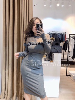 ĐẦM LEN BODY PHA LƯỚI bánh bèo