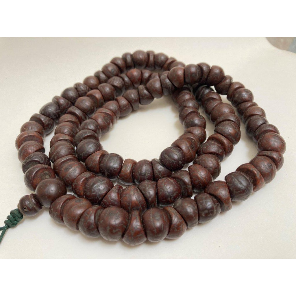 Chuỗi 108 hạt Bồ đề Phật nhãn tự nhiên Nepal  - Nepali Handmade Traditional Bhodi Chitta Mala