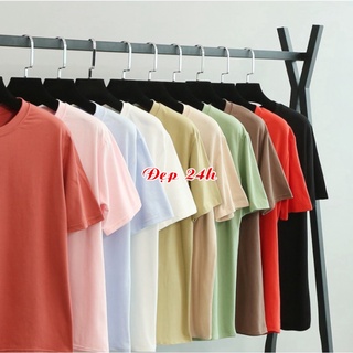 Áo thun TRƠN unisex nam nữ form rộng tay lỡ Đẹp 24 giờ chất liệu Cotton co giãn