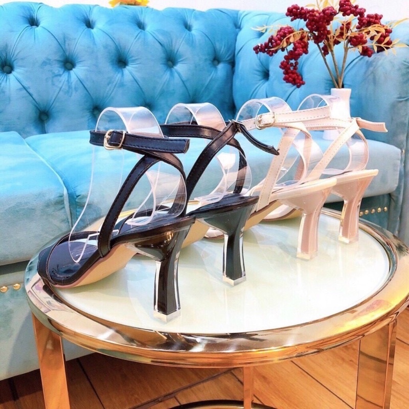 Sandal nữ da lì gót thạch cao cấp mã T21