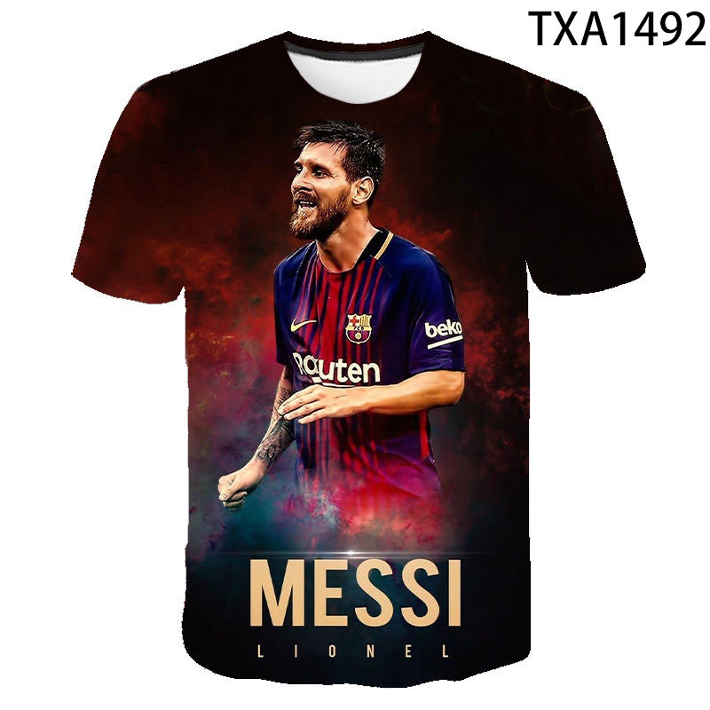 Áo Thun Tay Ngắn In Hình Lionel Andr Messi 3D Thời Trang Mùa Hè 2022 Cho Nam Và Nữ