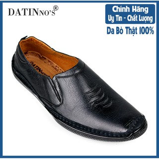 Giày Mọi Nam Da Bò Cao Cấp DATINNOS ( Đen Nâu Da bò ) - DTS14